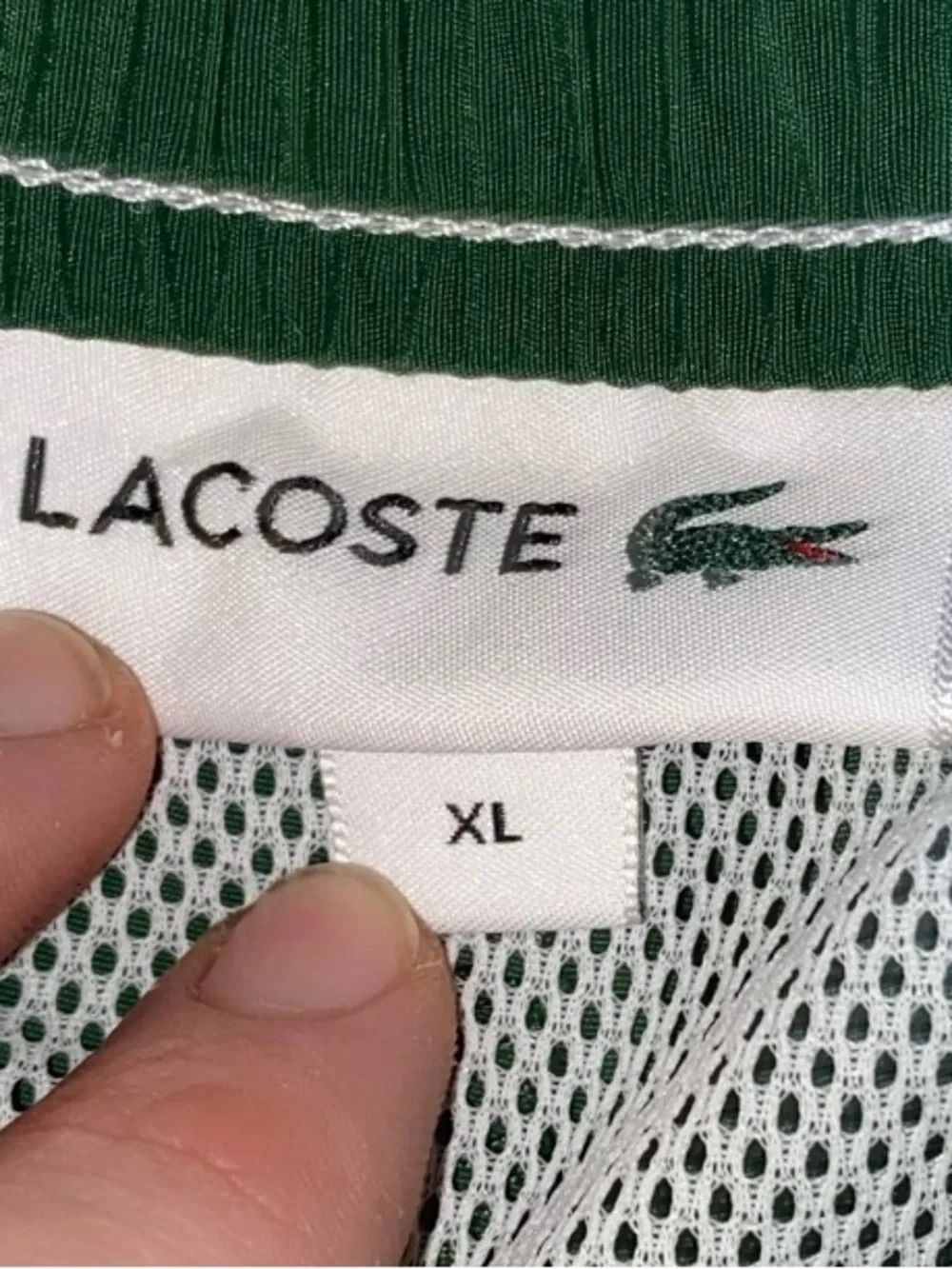 Lacoste Men's Swim Shorts Polyester Green Mesh Lining Men’s Size XL (V-2)